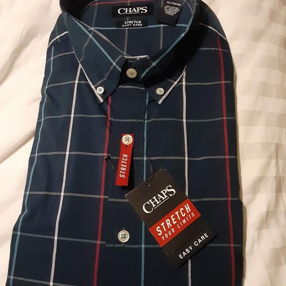 Chaps Shirts New Mens Xl Navy Chaps Stretch Easy Care Poshmark